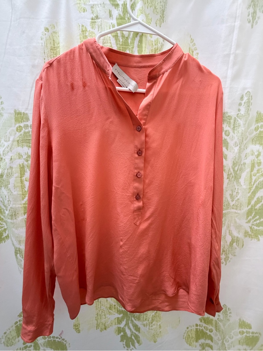 Stella McCartney  Coral Button-Front Long Sleeve Top